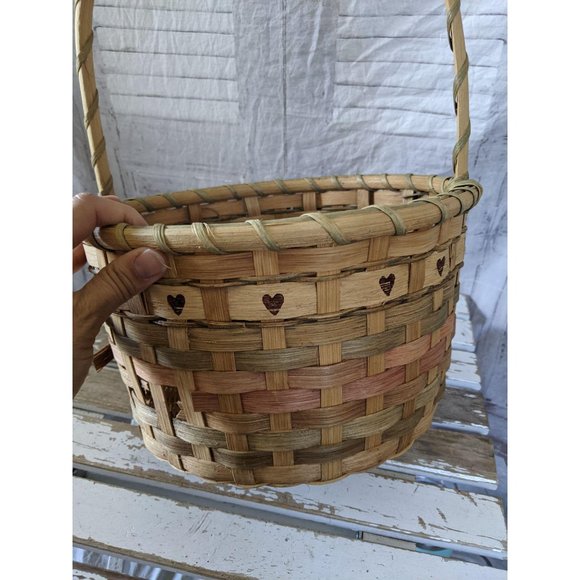 Wicker heart basket spring decor kitchen home - Picture 9 of 9